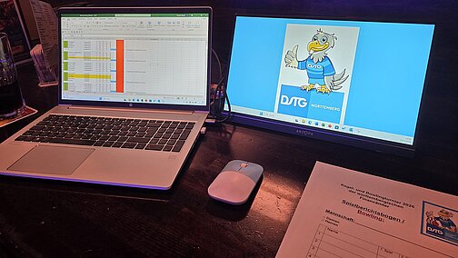 Notebook mit Ergebnis